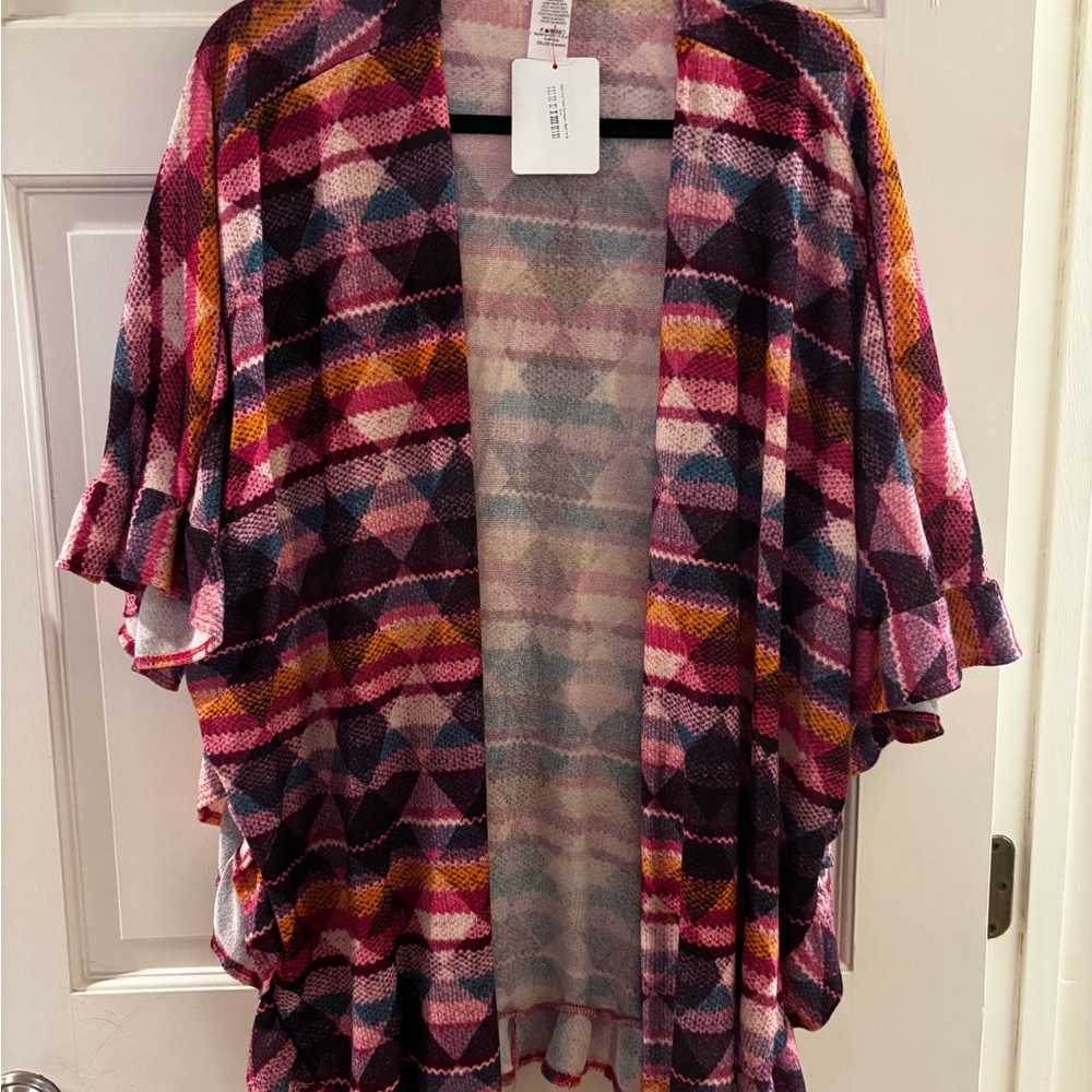 Geometric Patterned Kimono Cardigan